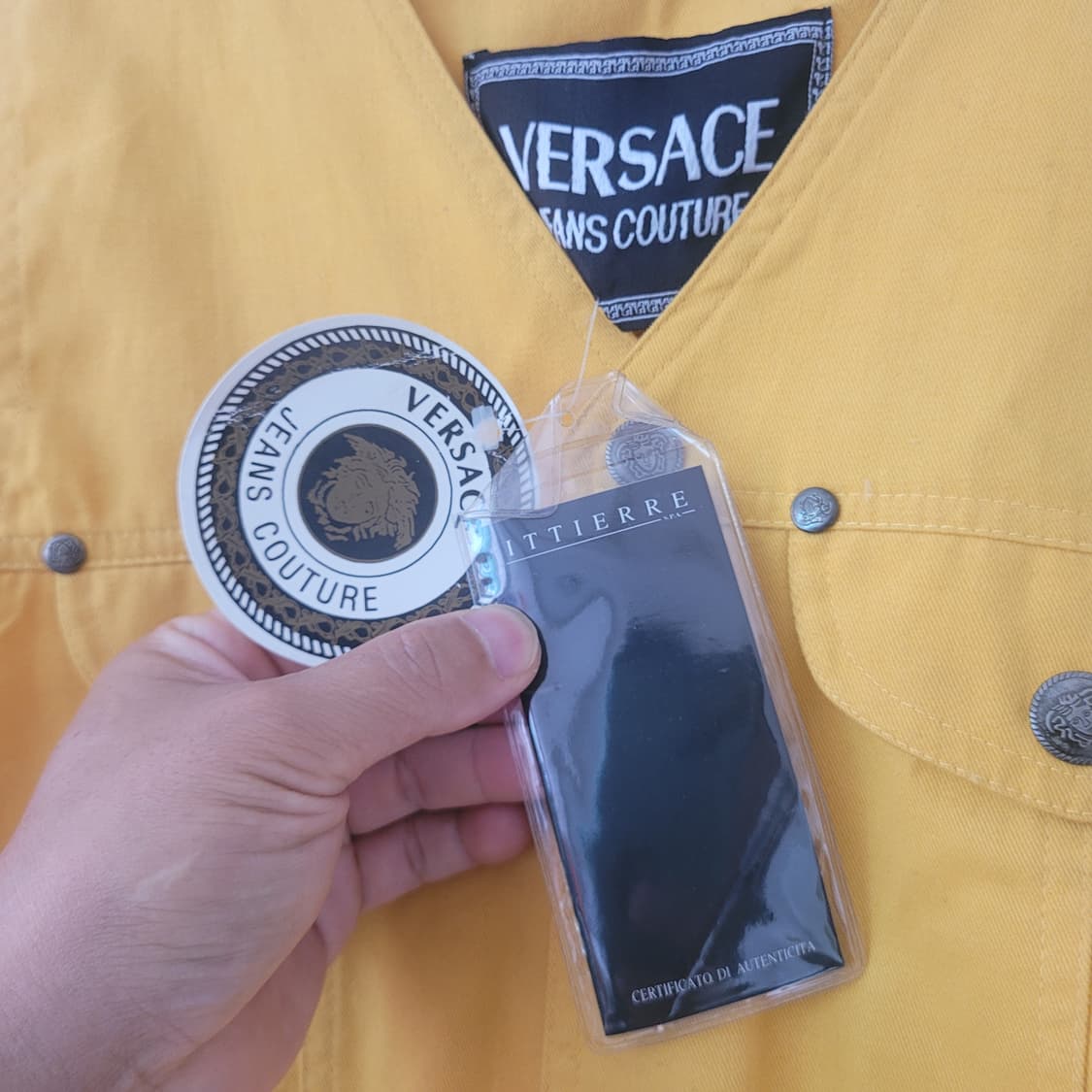 새제품 구형 베르사체 메두사 빅로고 조끼 상품이미지5