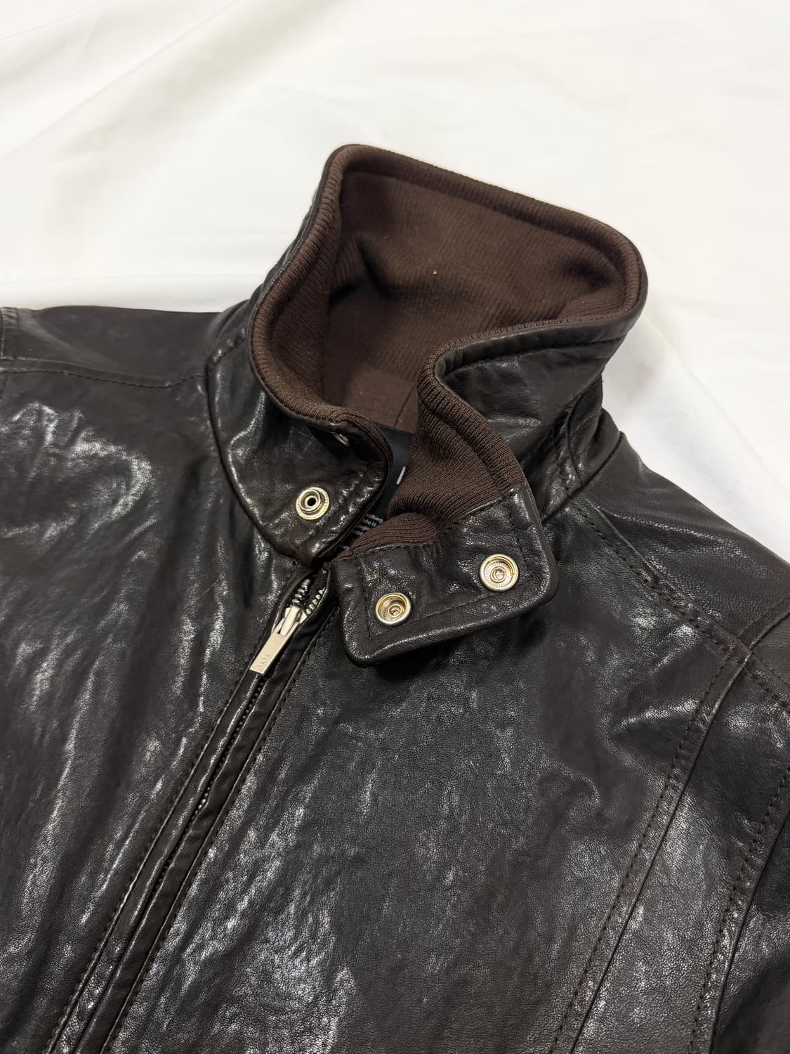 하이넥 슬림 레더 자켓 상품이미지5