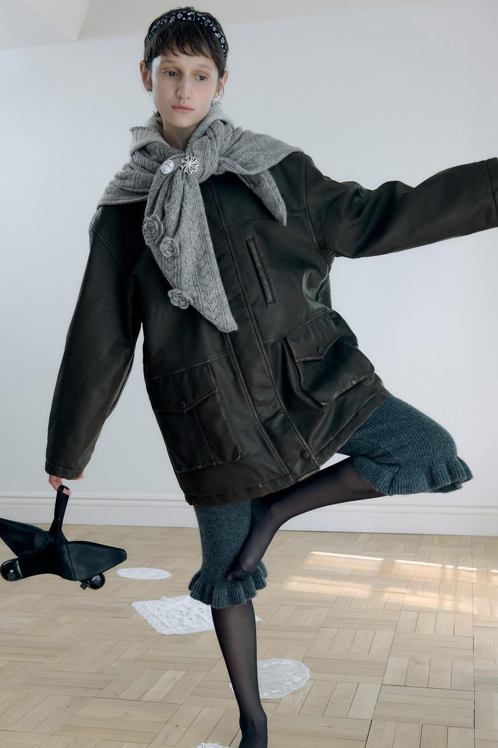 Washing Leather Half Jacket - Brown 상품이미지3