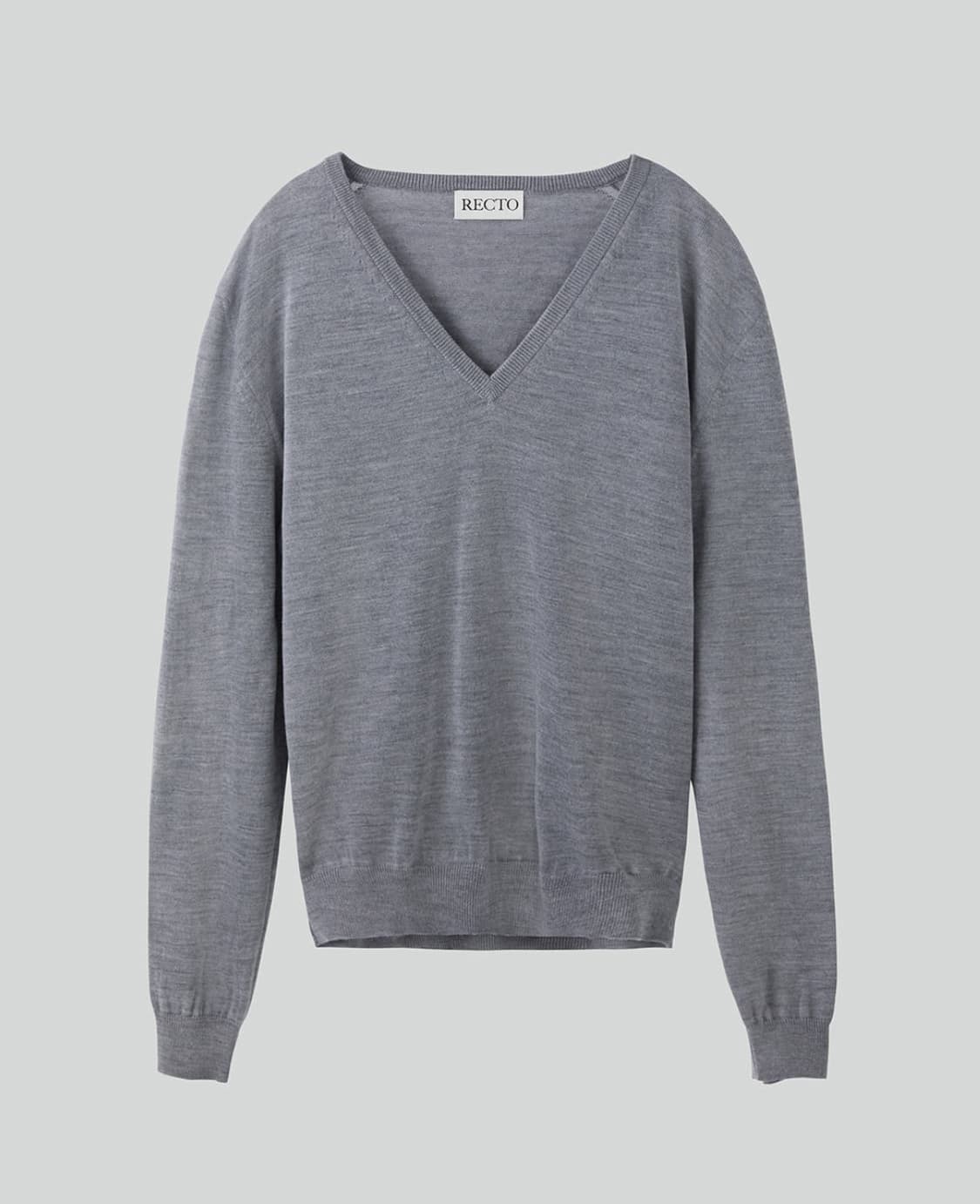 [새상품] 렉토 24FW 클래식 브이넥 니트 스웨터 그레이 상품이미지3