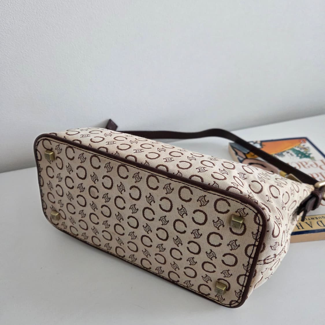 CELINE 셀린느 정품 C마카담 빈티지 캔버스 패브릭 숄더백 토트백 상품이미지4