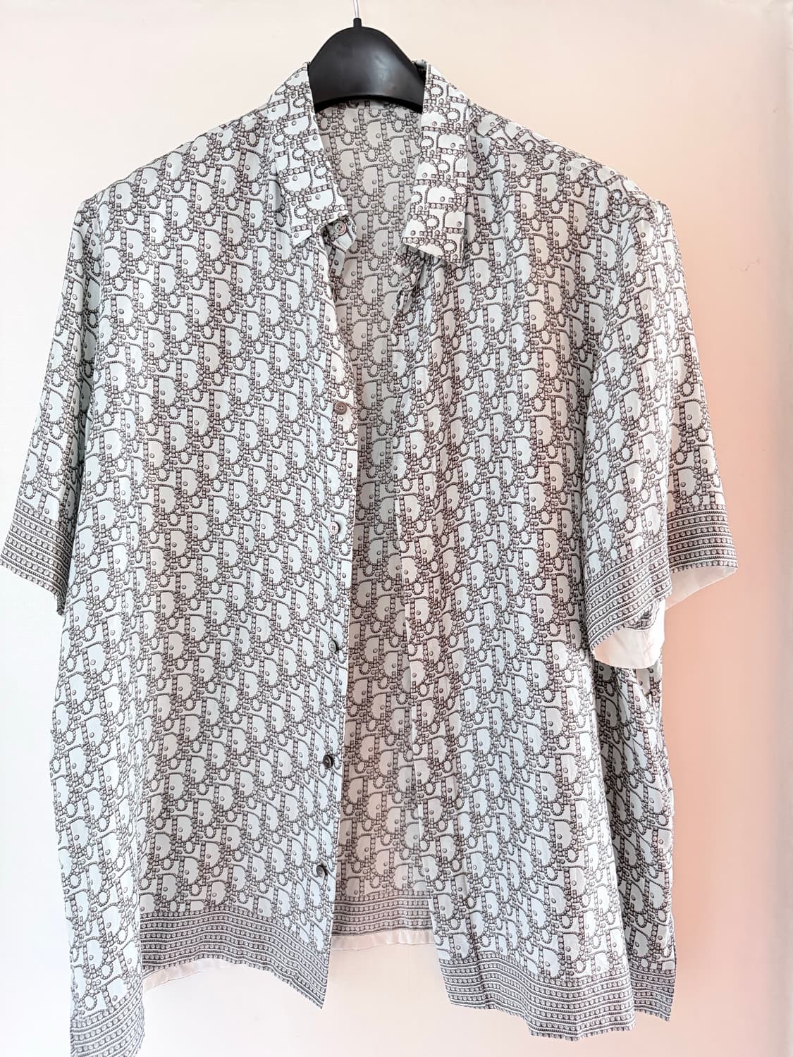 디올 오블리크 실크 반팔셔츠 상품이미지1