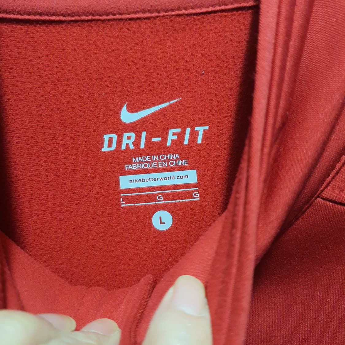 나이키 스우시 드라이핏 레드 져지 집업  상품이미지5
