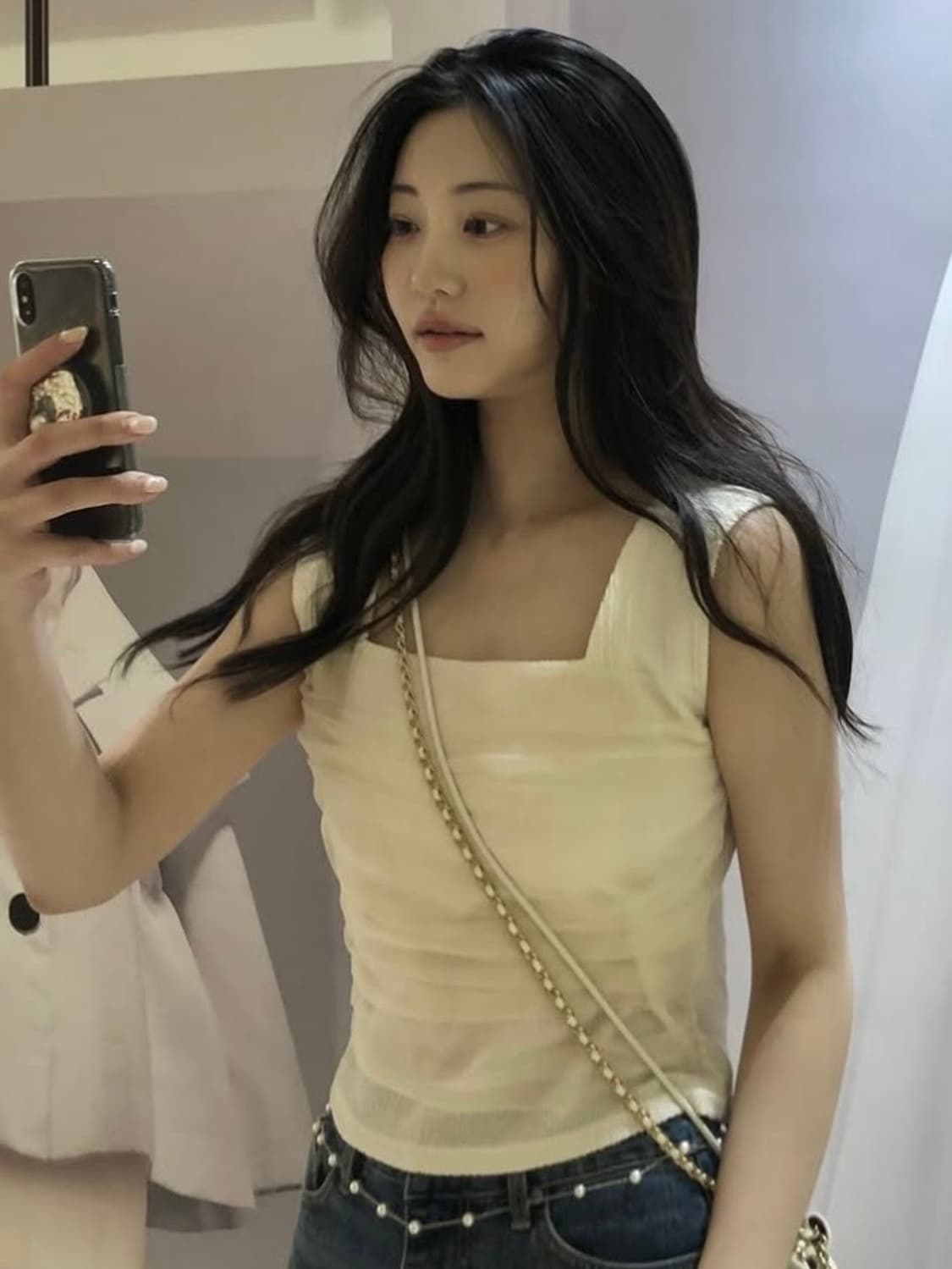 제니오 zaenio 안느 스퀘어넥 슬리브리스 탑 상품이미지2