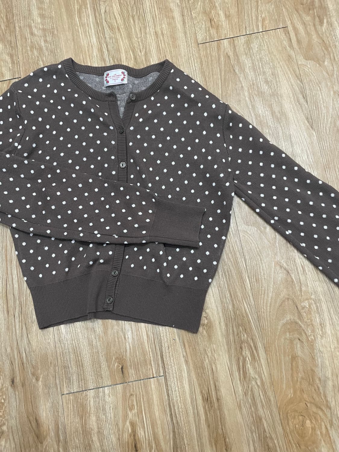 스컬프터 Polka Dot Cardigan Brown/Baby Pink 상품이미지3