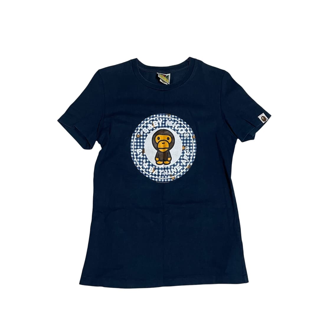 XS) 베이프 베이비 마일로 원형 체크 반팔 티셔츠 상품이미지1