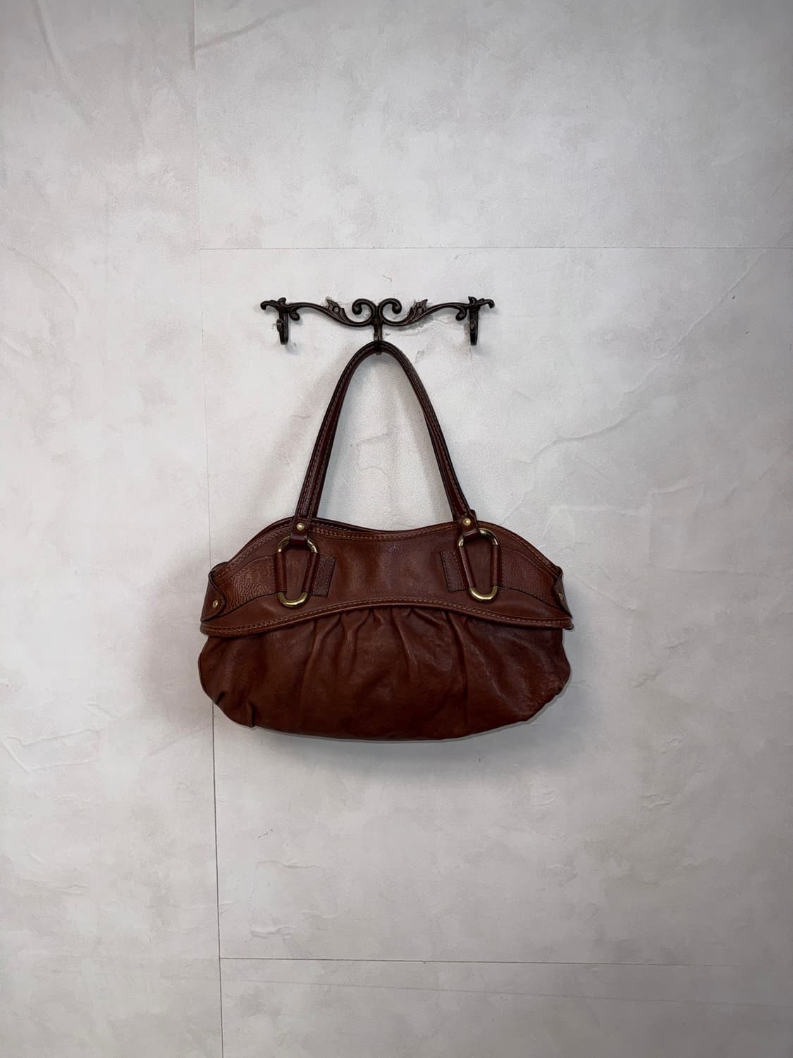 Mila schon brown shirring leather 토트백 상품이미지1