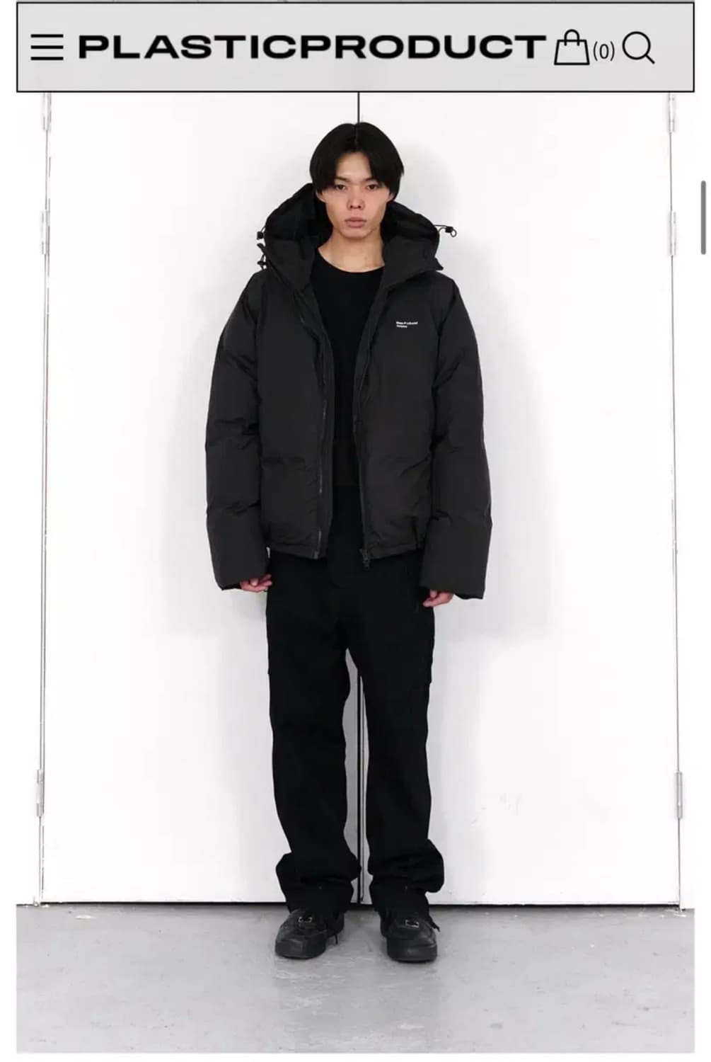 M) 플라스틱프로덕트 오버사이즈 패딩 블랙 상품이미지1