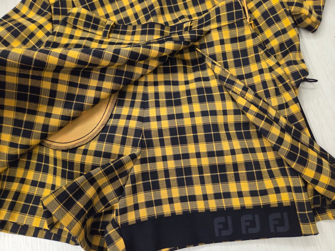 FJ 골프웨어 옐로우 체크 셔츠 자켓/스커트 세트 상품이미지6
