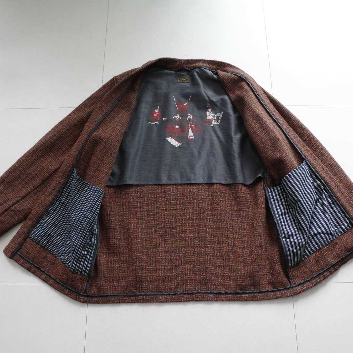 캐피탈 17FW 트위드 울 린넨 샤카 코트 XL사이즈 상품이미지4