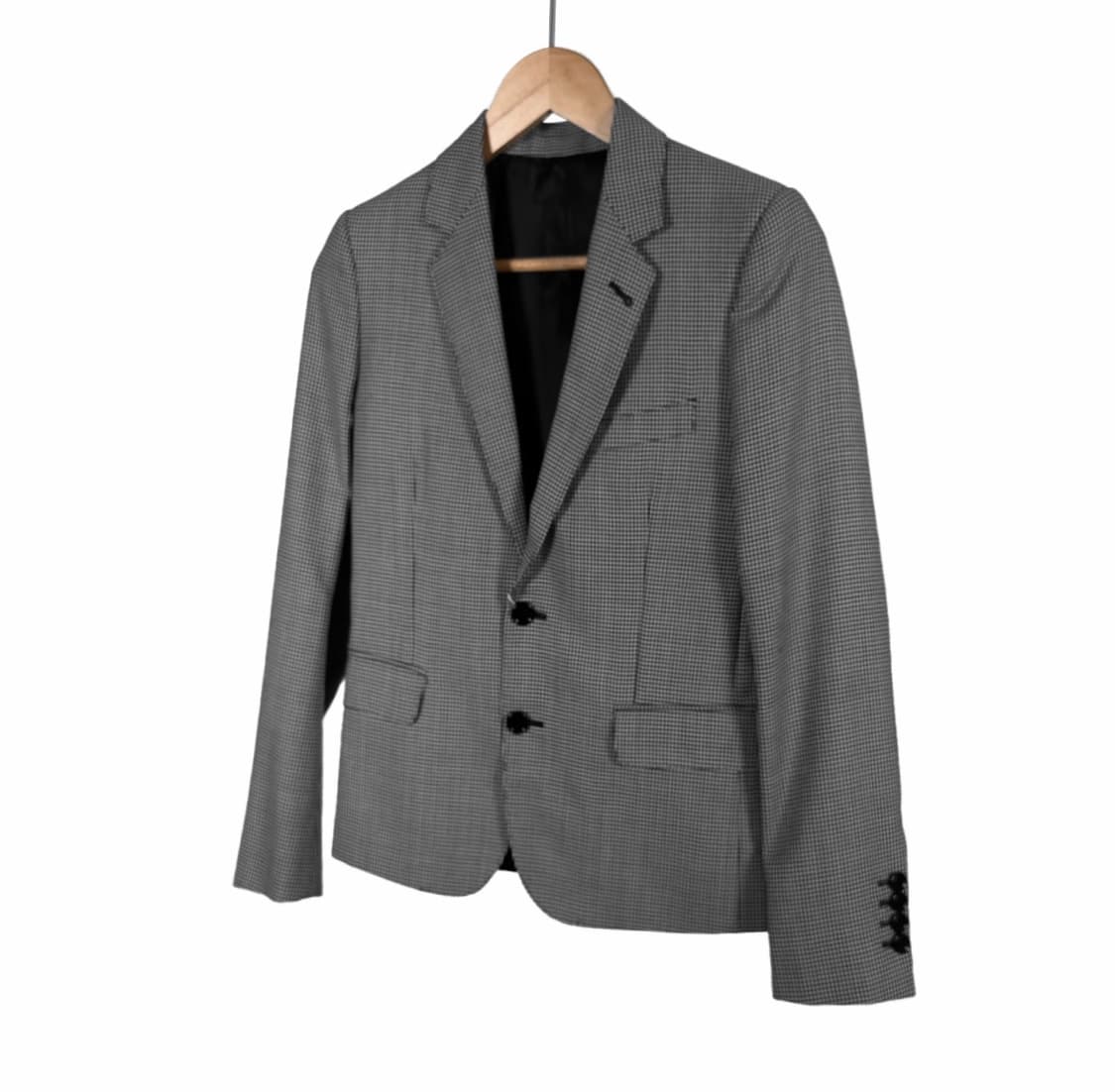 [34] 셀린느 여성 하운드 투스 울 실크 블레이저 자켓 그레이 블랙 상품이미지2