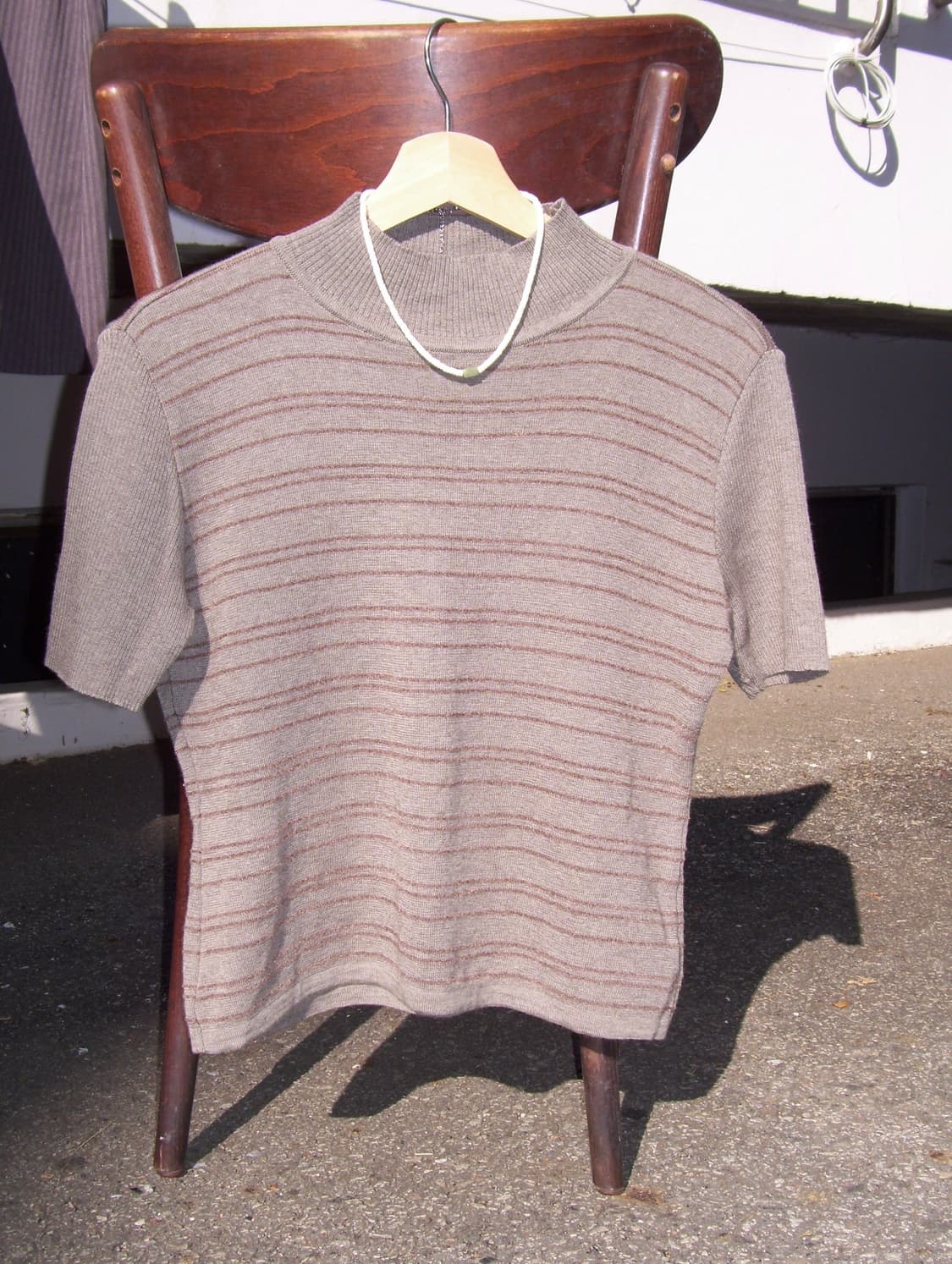 ✨brown stripe short sleeve 상품이미지4