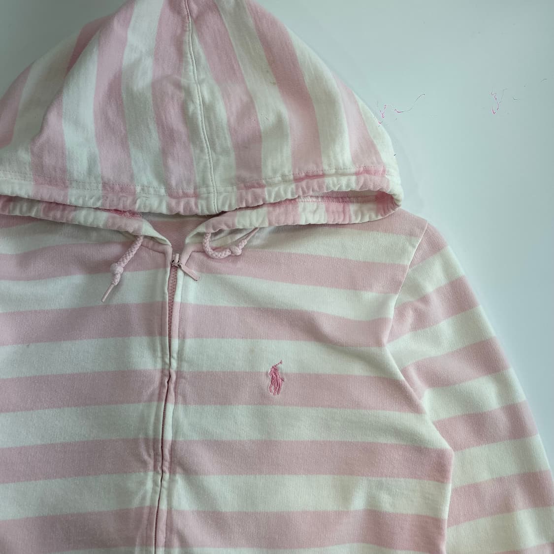 Polo 폴로 핑크포니 스트라이프 후드집업 상품이미지4