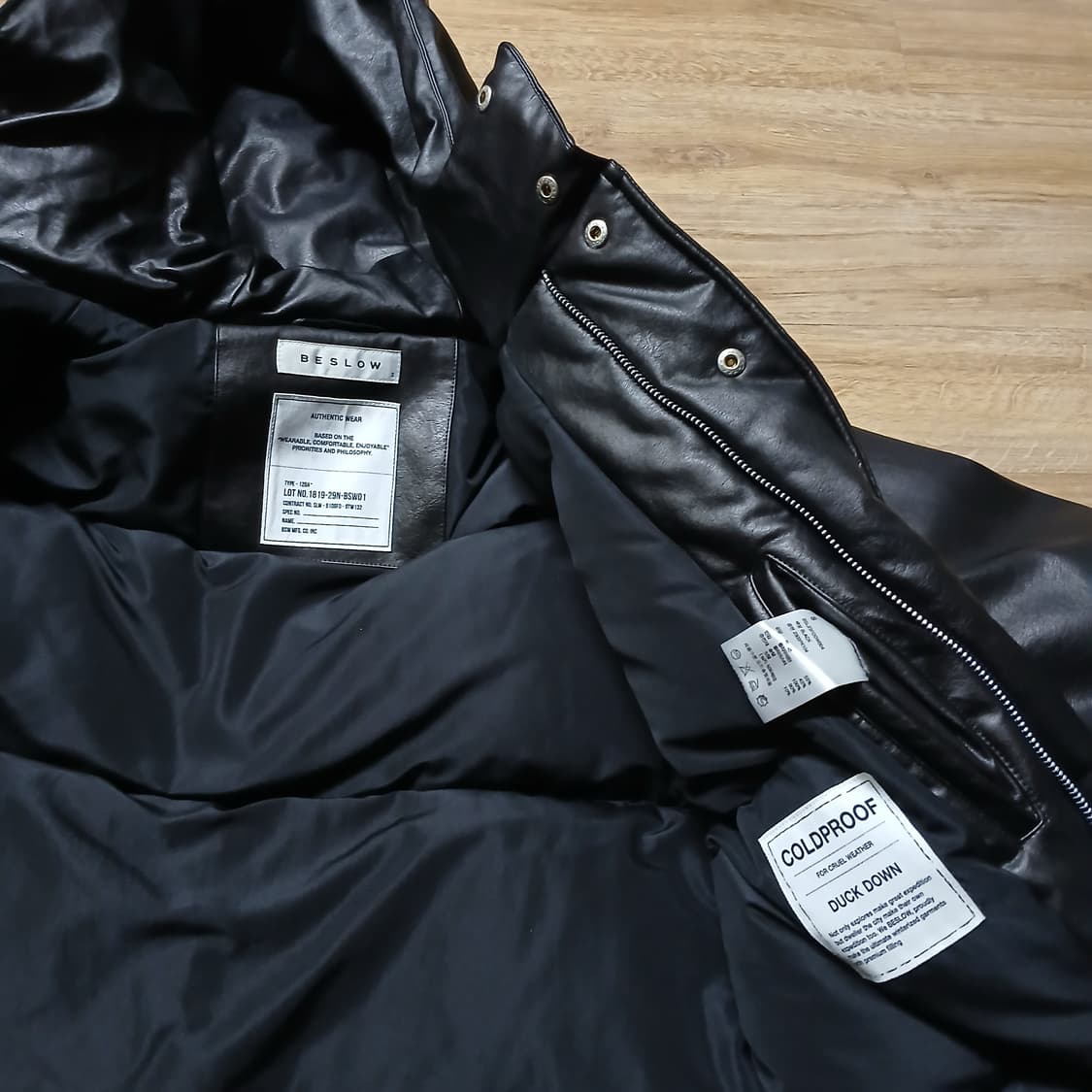 BESlOW 비슬로우 레더 M65 덕다운 패딩 자켓 가죽 상품이미지7
