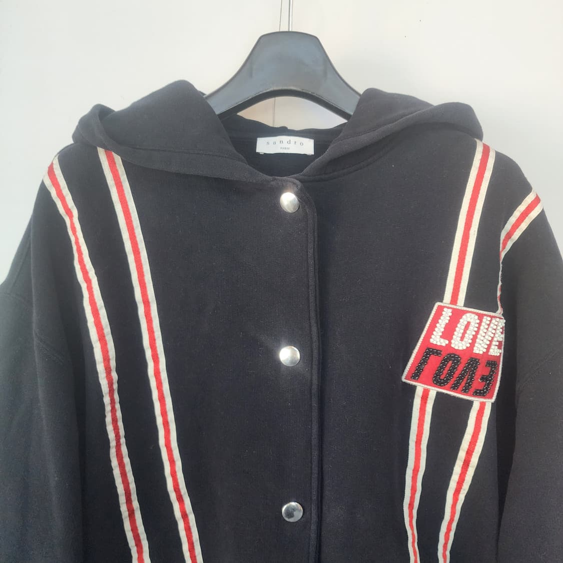 산드로 블랙 후드 스타디움 자켓 상품이미지2