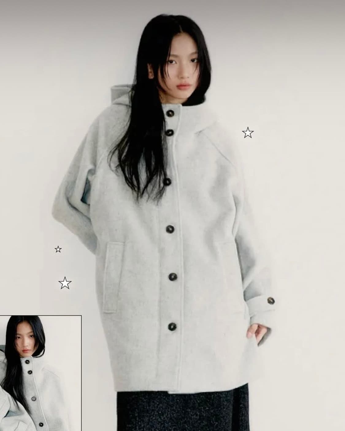 오피쉬 리치 우드 하프 코트 그레이 상품이미지1