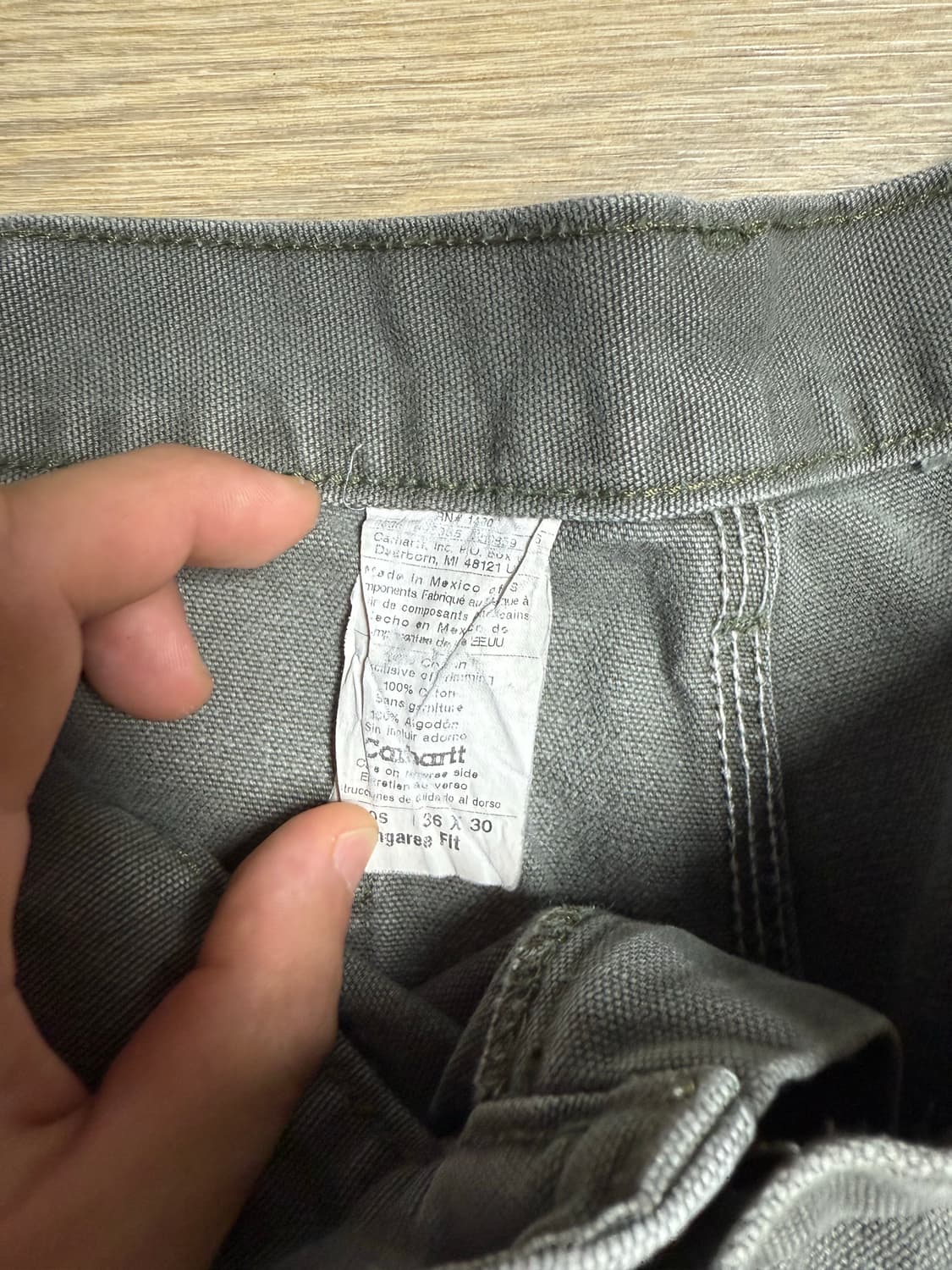 빈티지 멕시코제 칼하트 싱글니 모스그린 36x30 상품이미지2