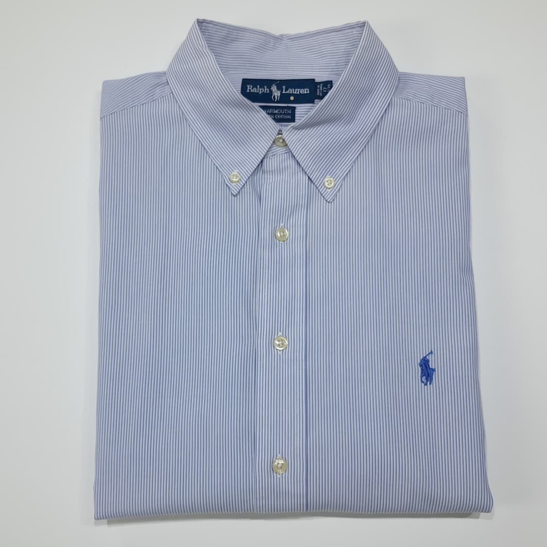 CL928 XL 폴로 90s 블루 핀스트라이프 버튼다운 셔츠 남방 상품이미지7