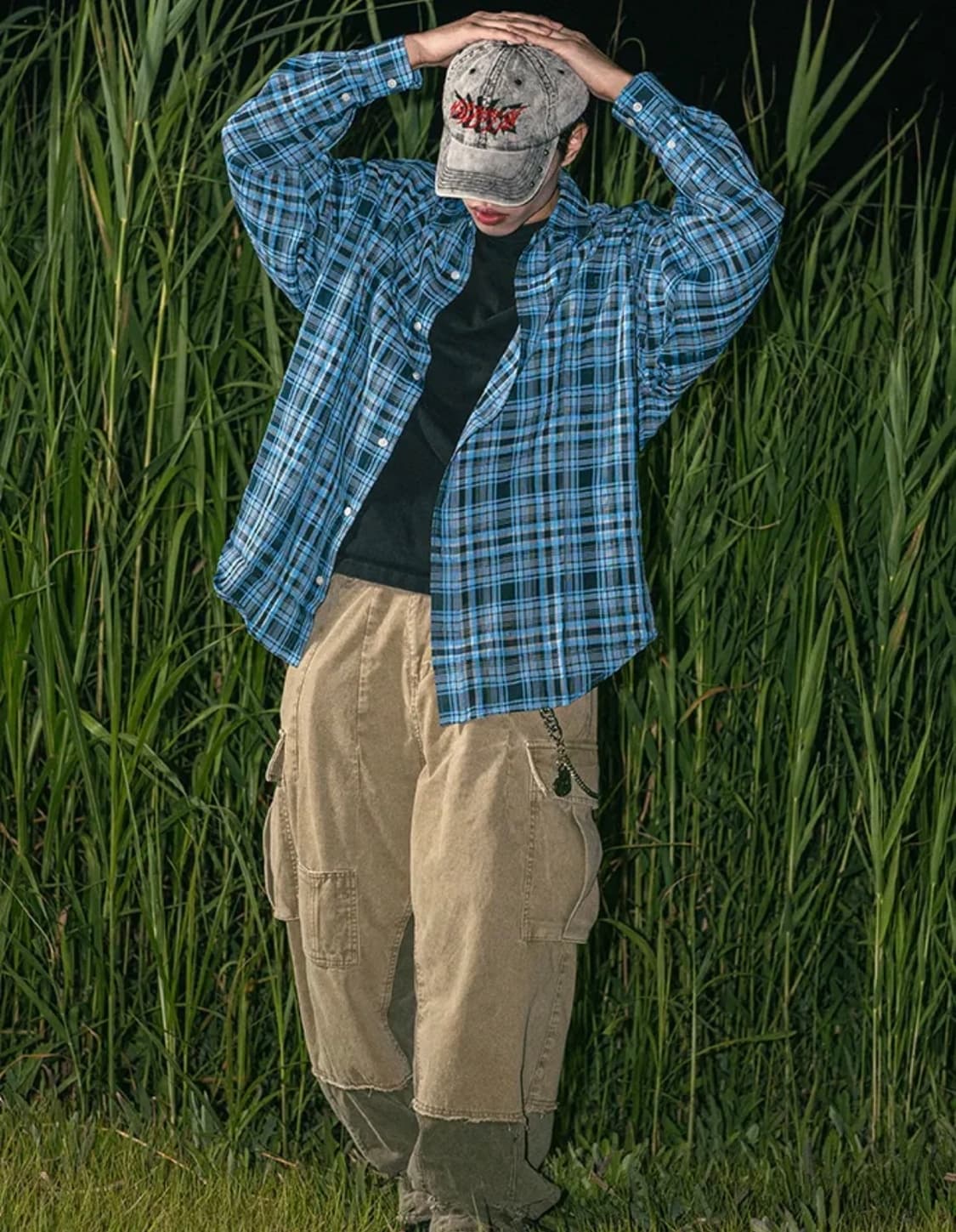 Dnsr 블루 체크 셔츠 상품이미지2