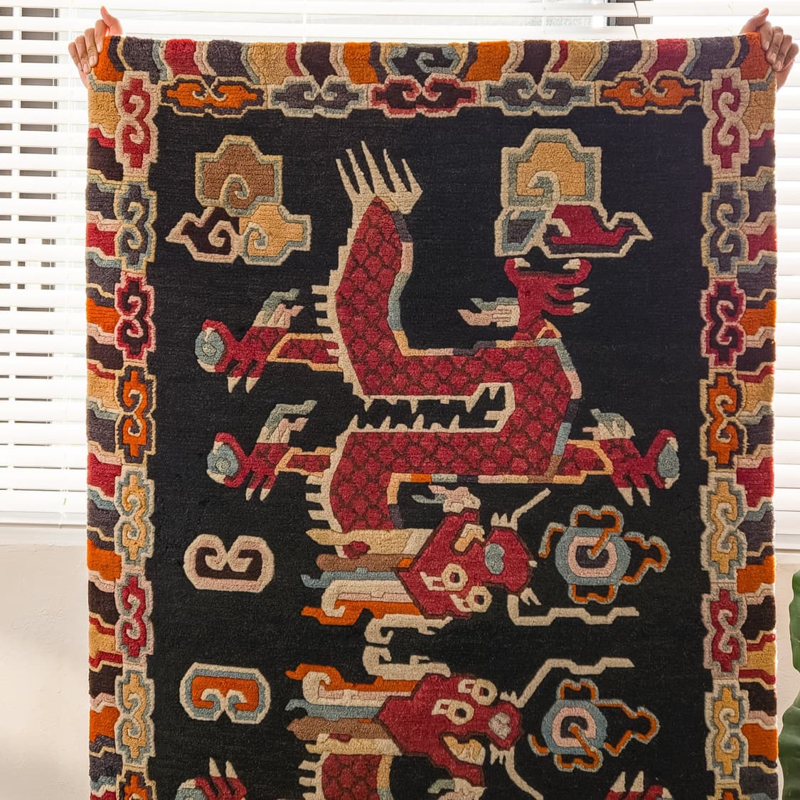 Tibetan Style Double Dragon Rug 상품이미지2