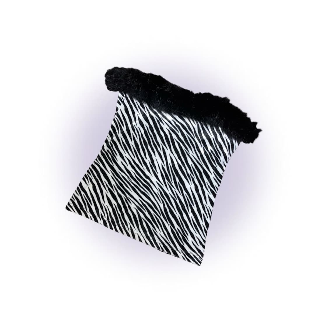 갸루 지브라 벨벳 블랙 퍼 탑 슬리브리스 시부야 일브 상품이미지1