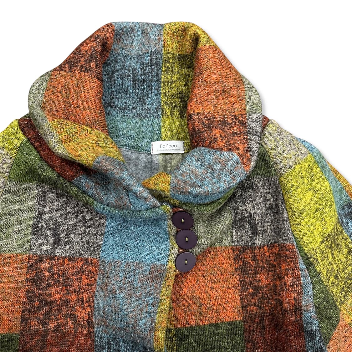 Wool Patchwork Cape Jacket 상품이미지3