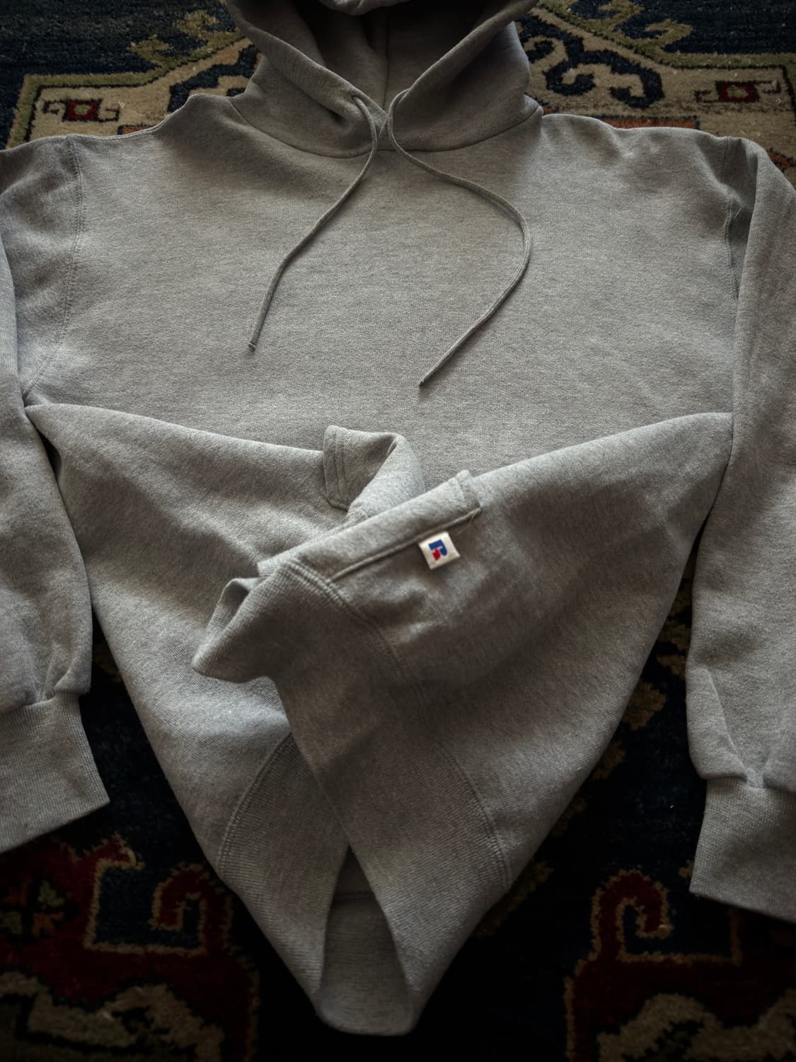 90s USA Russell grey Hoodie 상품이미지5