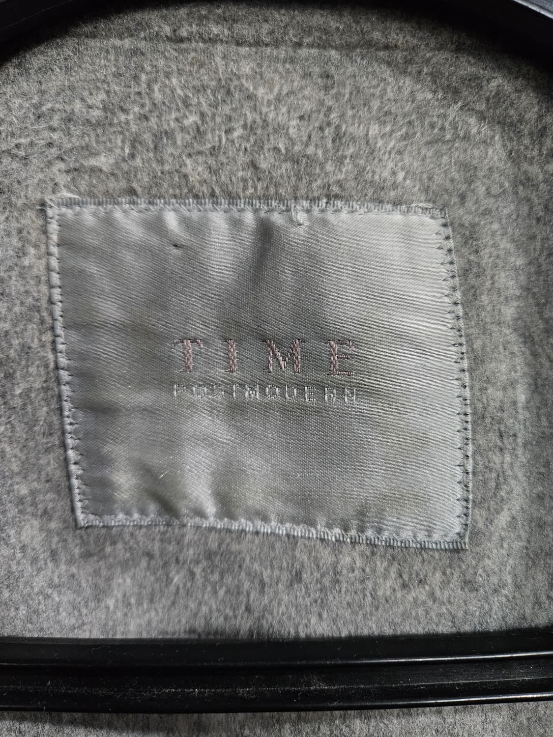 타임옴므 그레이 남성 세미오버핏 95 후드 하프코트  상품이미지3