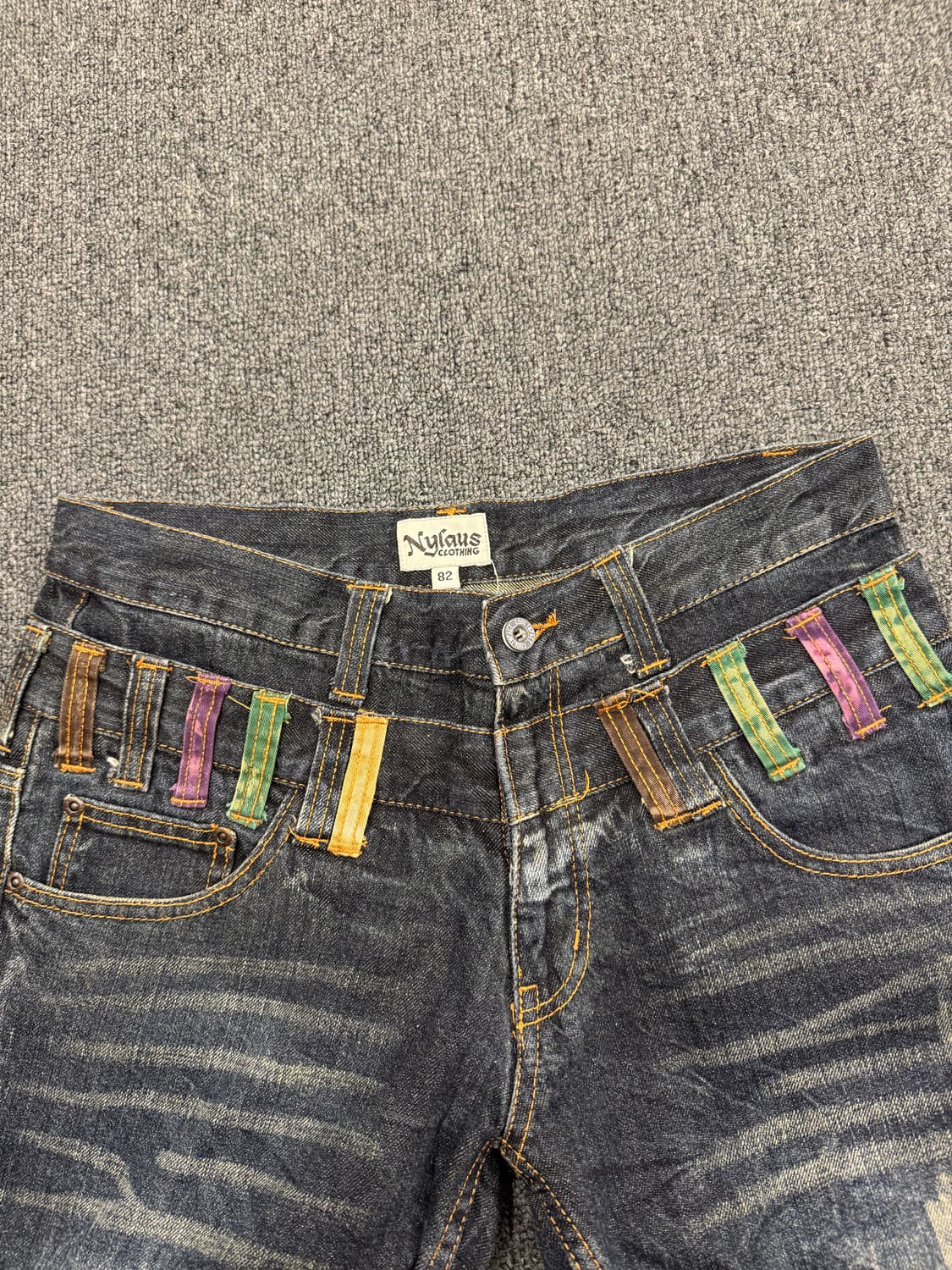 82)NYLAUS clothing 빈티지 레이어드 워싱 데님팬츠 상품이미지6