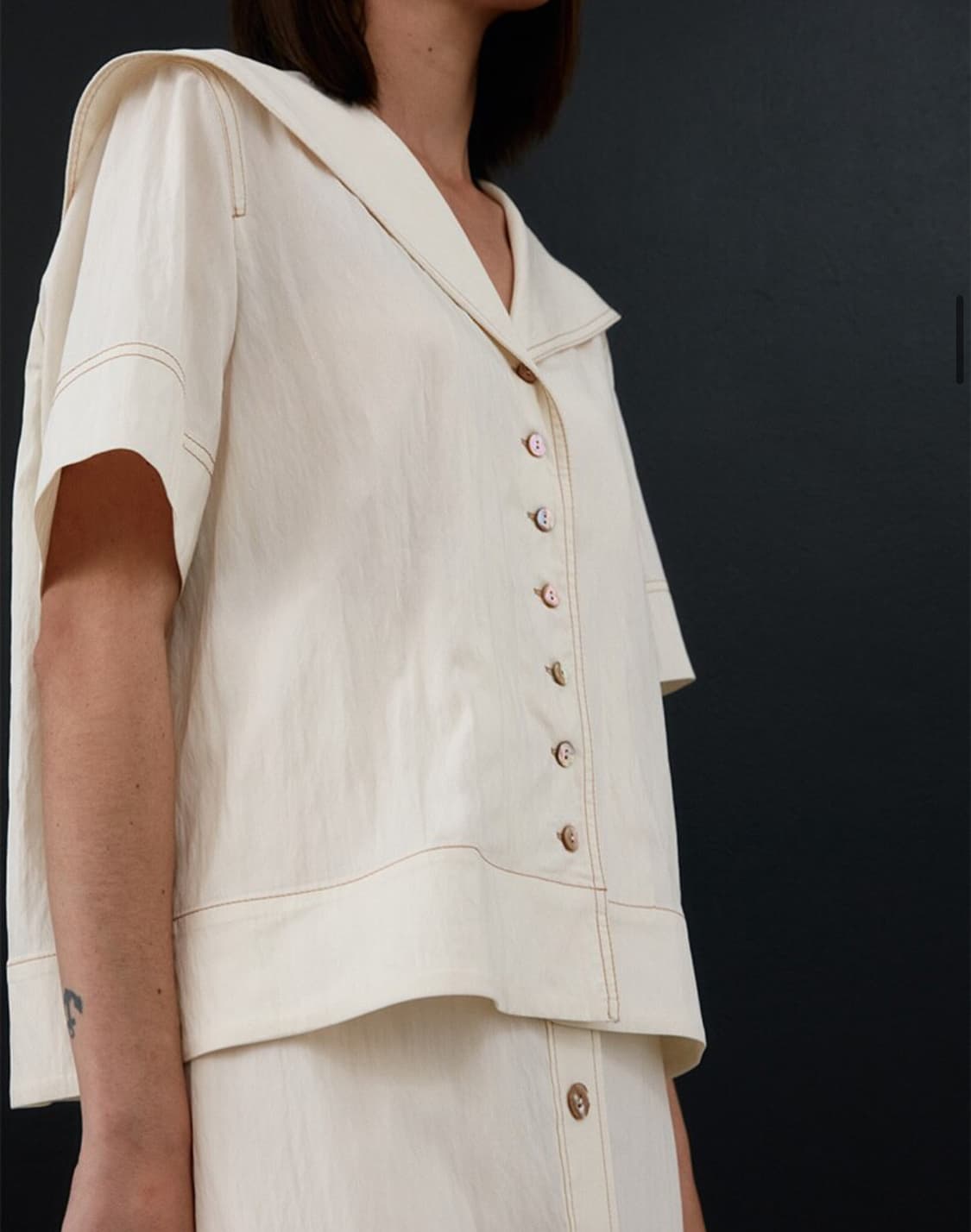 모한 TWR SAILOR COLLAR BUTTON STITCH SHIRT 상품이미지4