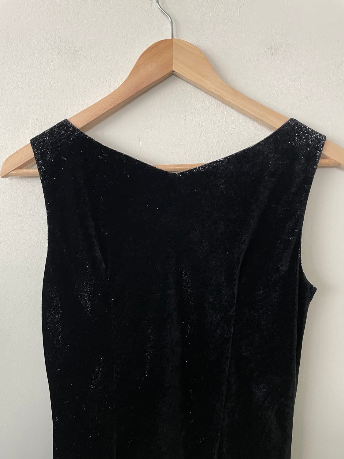 black silver pearl v-neck velvet dress 상품이미지7