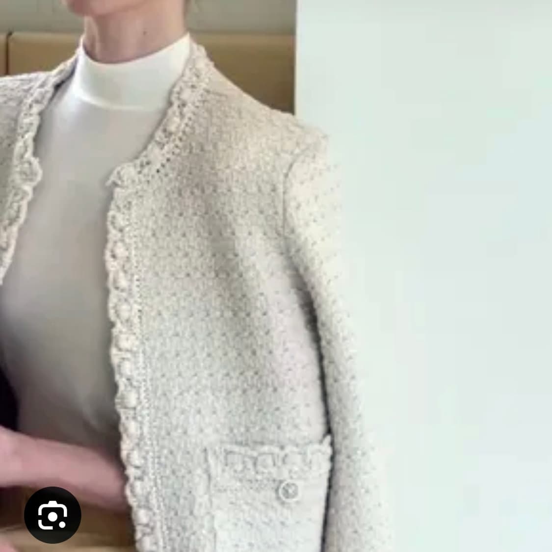 한스스타일(hans style) 스캘럽 햄라인 가디건 44-66 새상품 상품이미지3