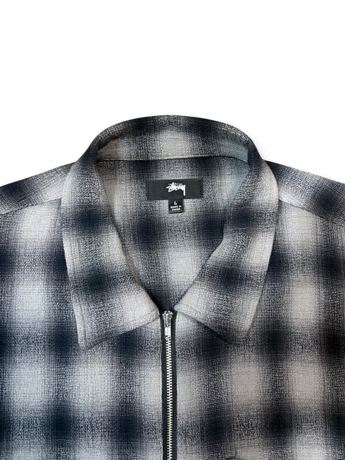 스투시 트위스티트 얀 플레이드 집 셔츠 챠콜 상품이미지3