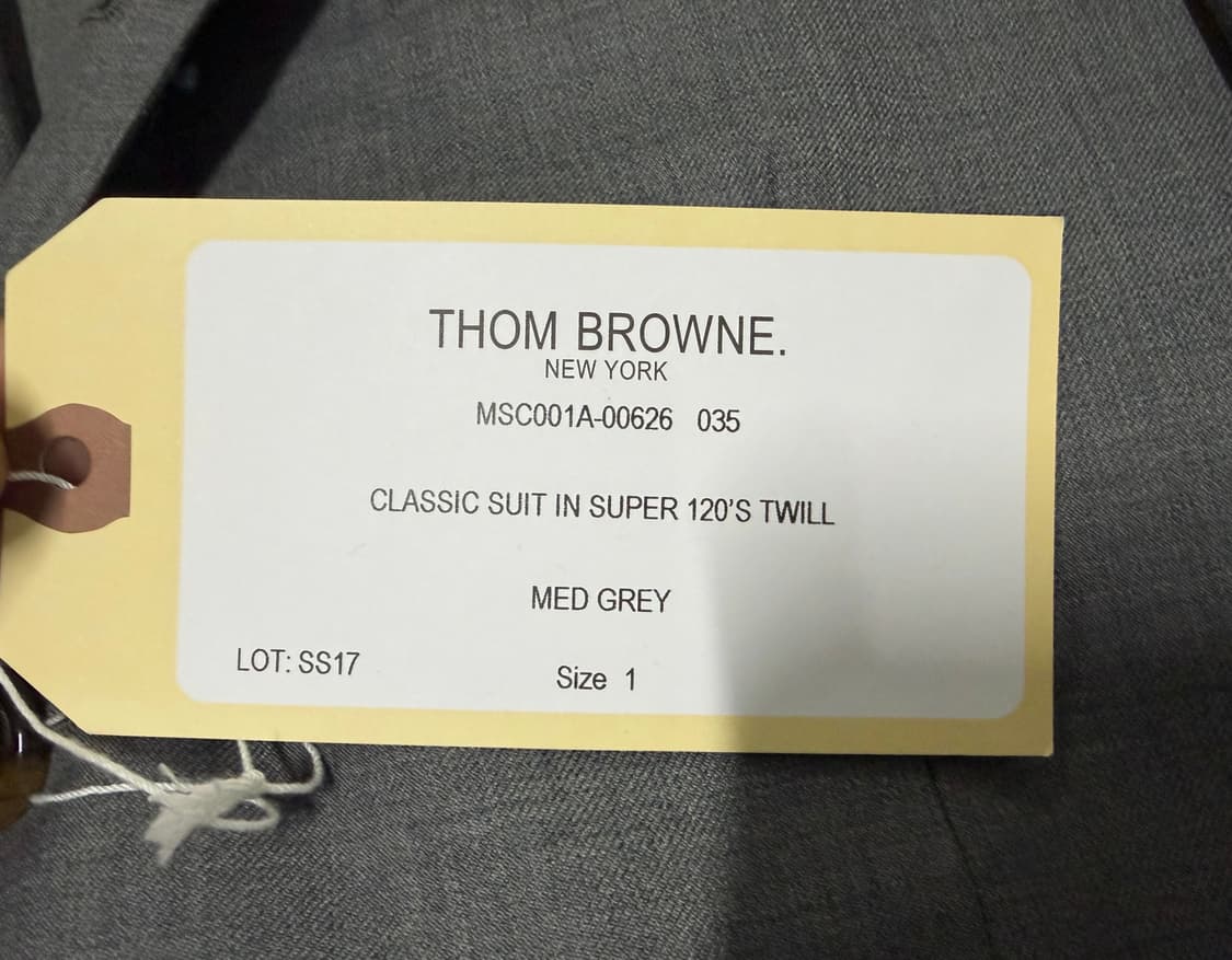 톰브라운 클래식 미드그레이 수트 상하의 세트 1사이즈 상품이미지5