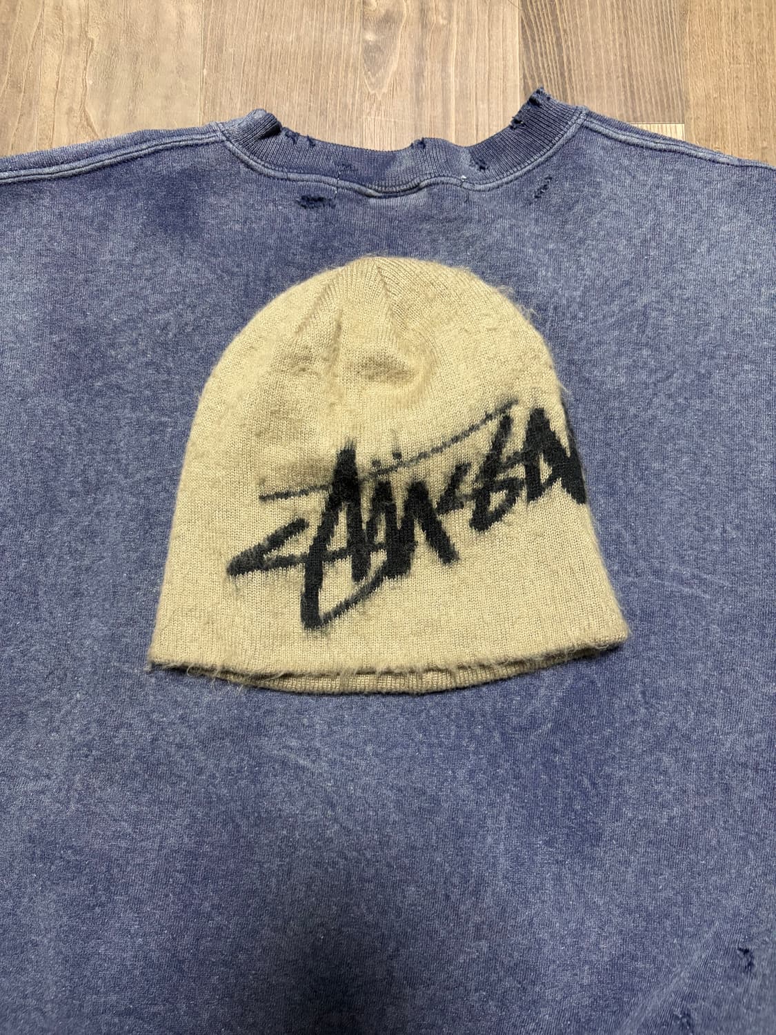 스투시 브러쉬드 아웃 스탁 스컬캡 비니 샌드 상품이미지1