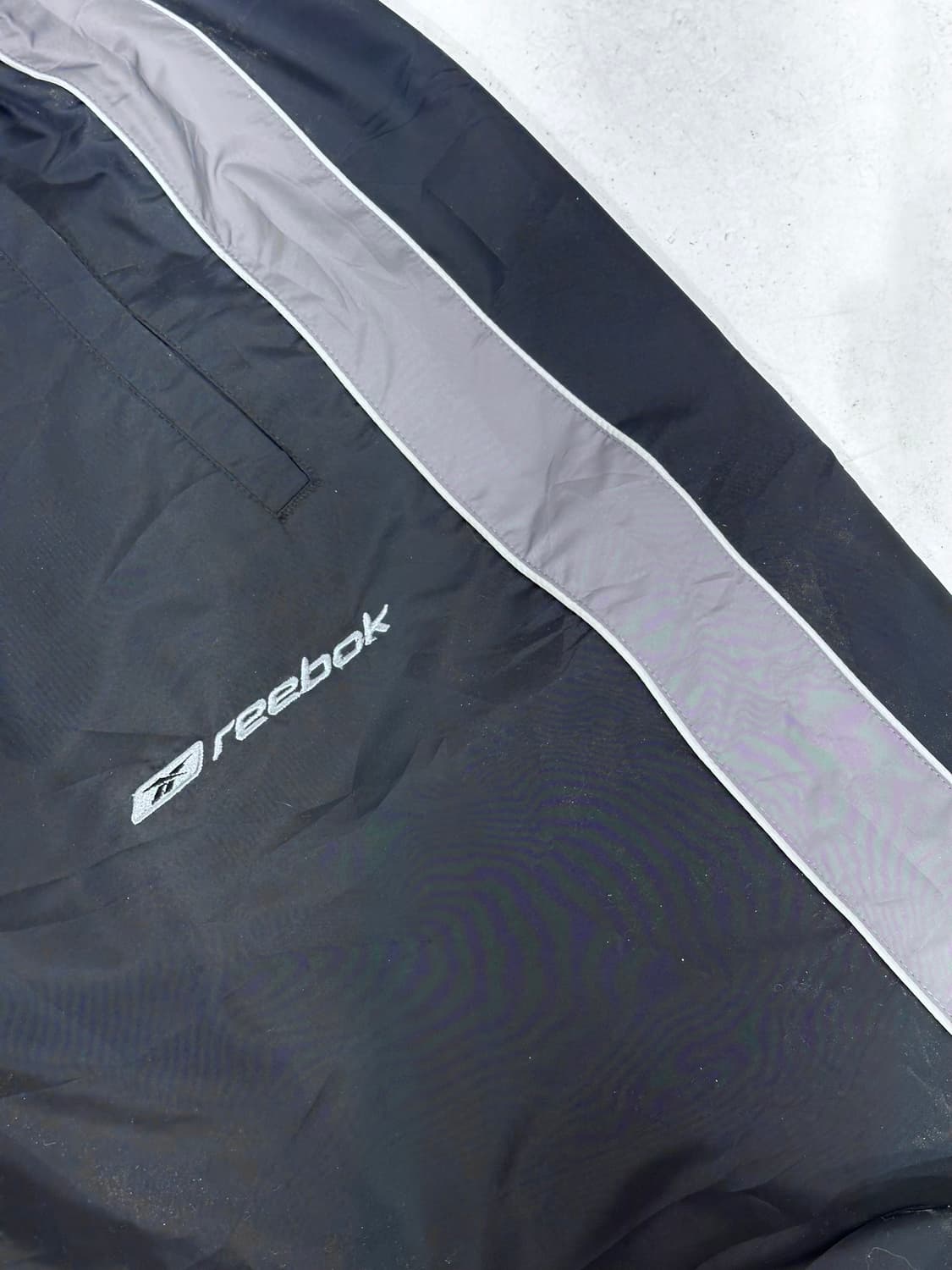 리복 네이비 와이드 그레이 사이드 라인 트랙 팬츠 댄스 바지 L 상품이미지6