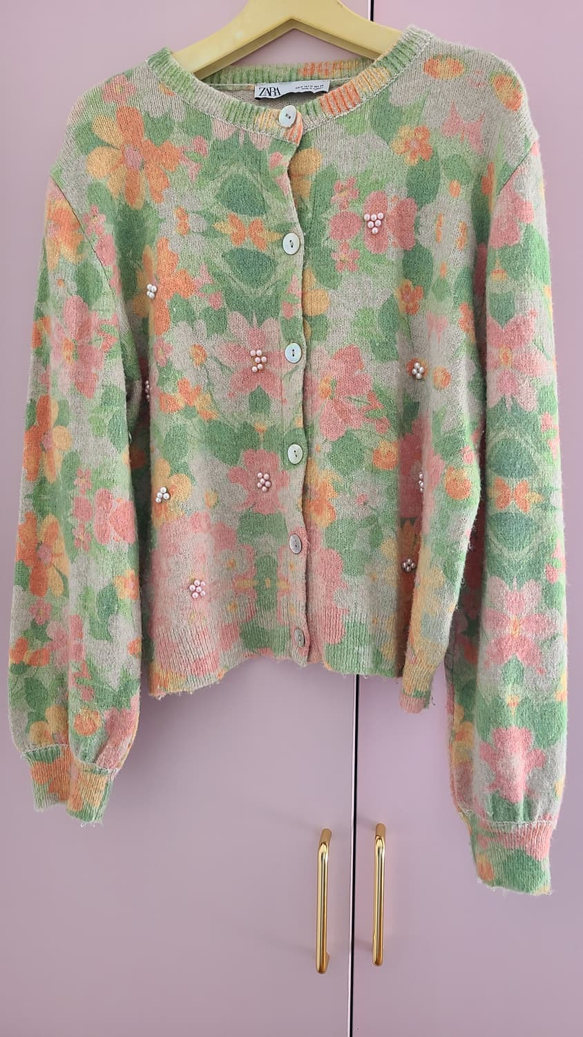 자라(ZARA)빈티지 무드 플라워 니트 가디건 상품이미지1