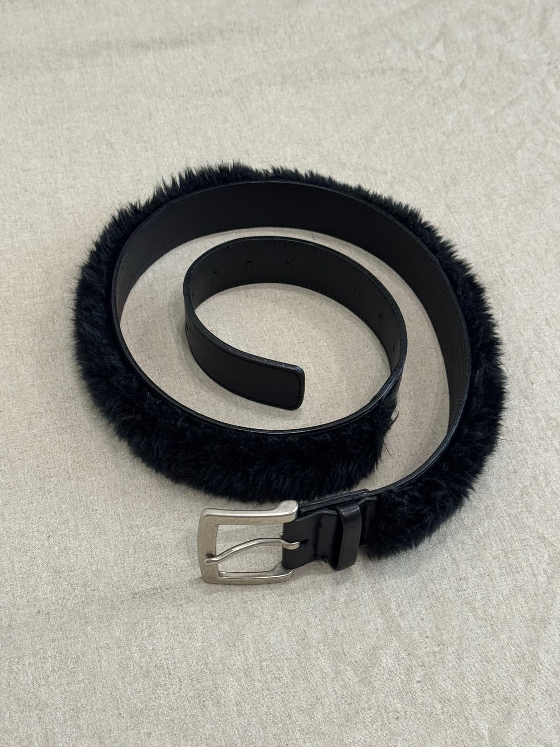 요지야마모토 퍼 레더 벨트 상품이미지4