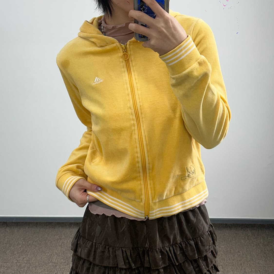 Adidas 아디다스 글리터 골드 블랙 트랙탑 후드집업 상품이미지2