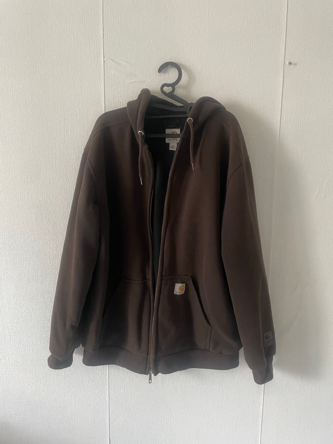 칼하트 레인디펜더 다크브라운 후드집업 상품이미지1