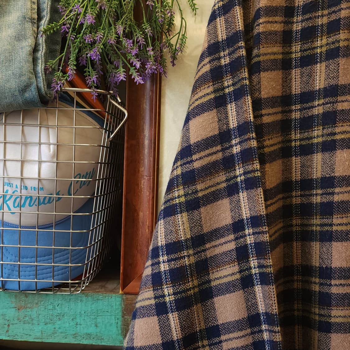 90s 아메리칸 빈티지 체크셔츠 헤비 플란넬 워크셔츠 블루 xl 상품이미지6