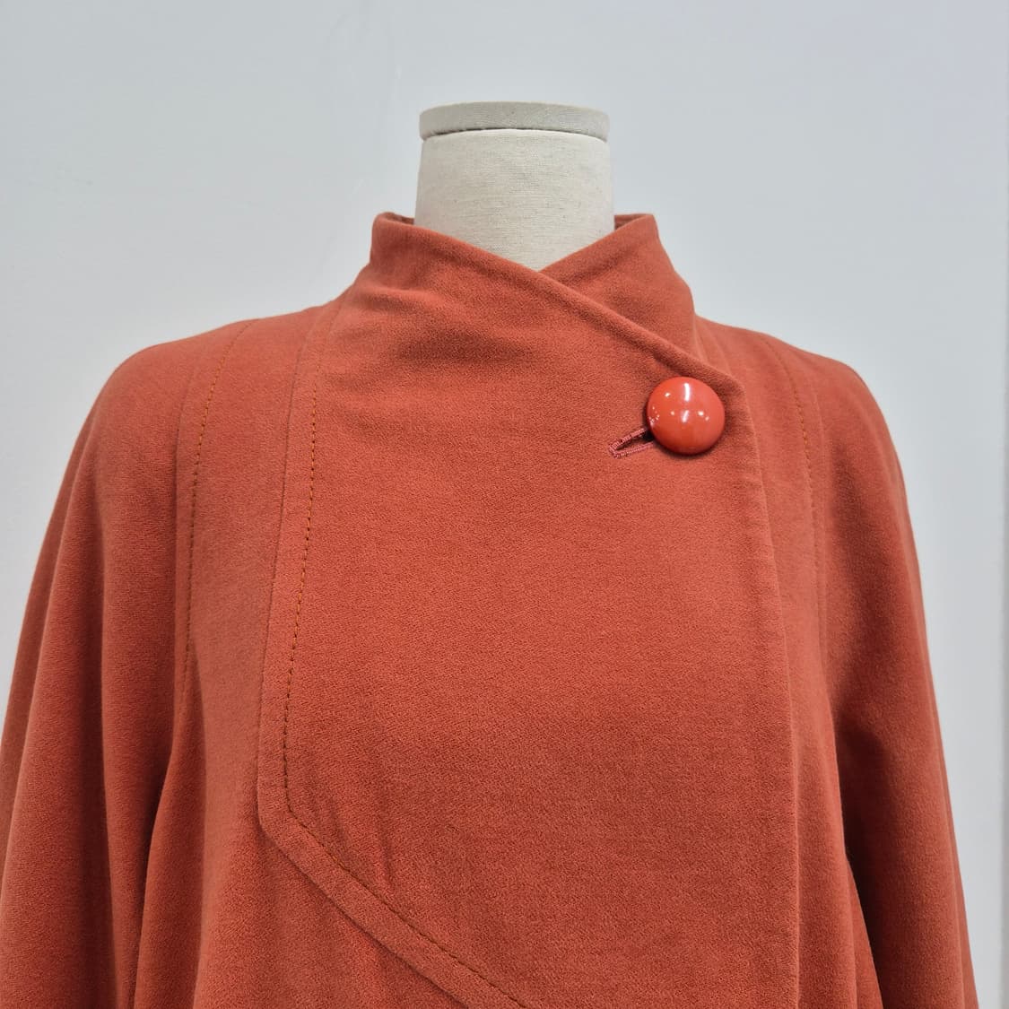 이태리산 앙고라 캐시고라 오렌지 하이넥 롱코트 상품이미지4