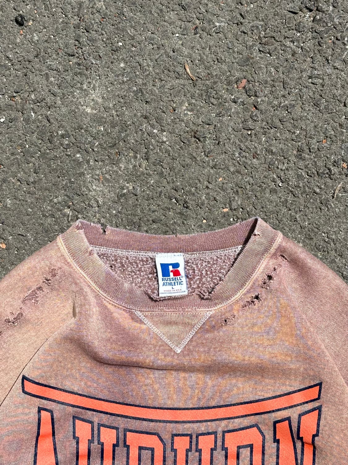  90‘s Russell Auburn Damage Fading Sweat 상품이미지2