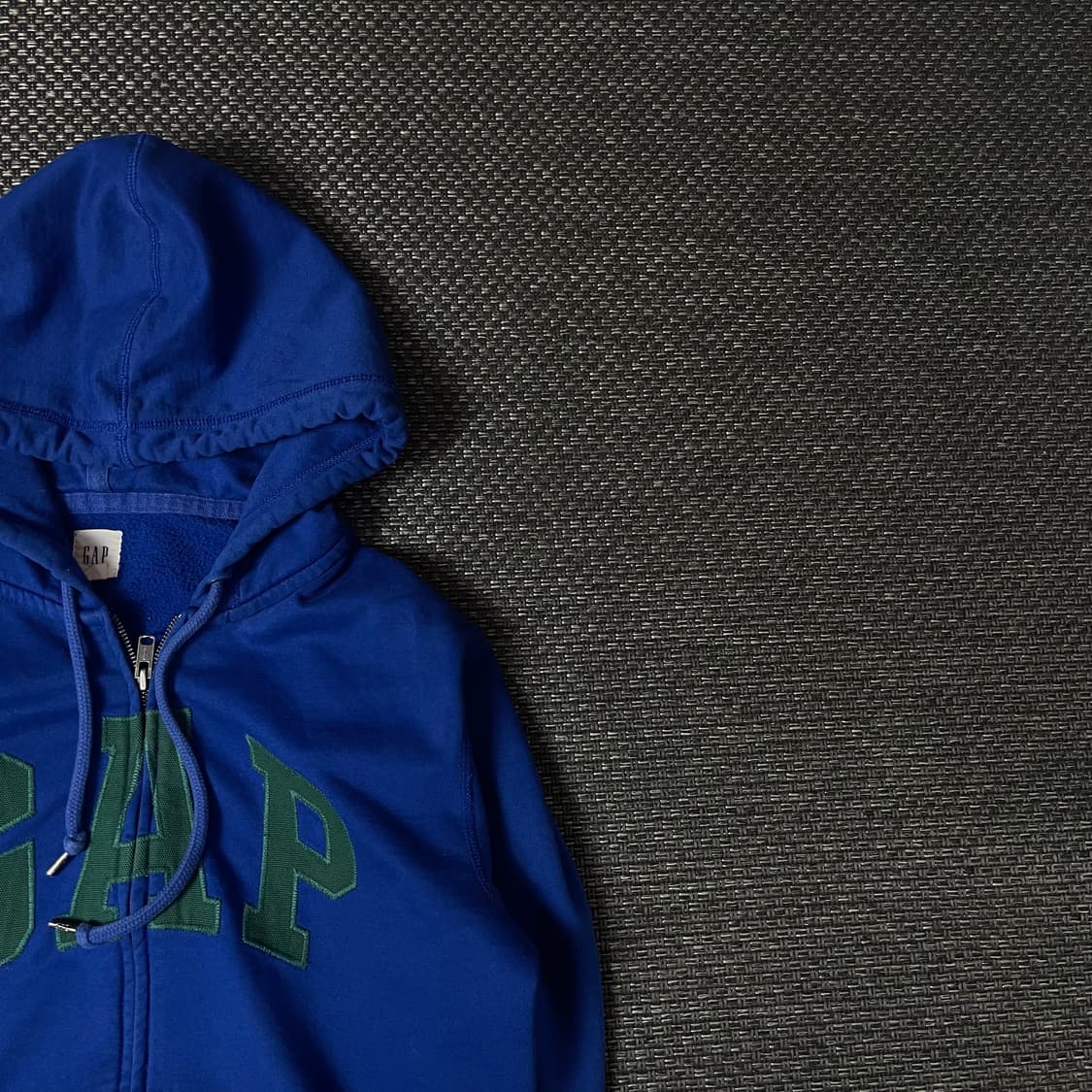 갭 그린로고 딥블루 약기모 후드 집업 M 상품이미지3