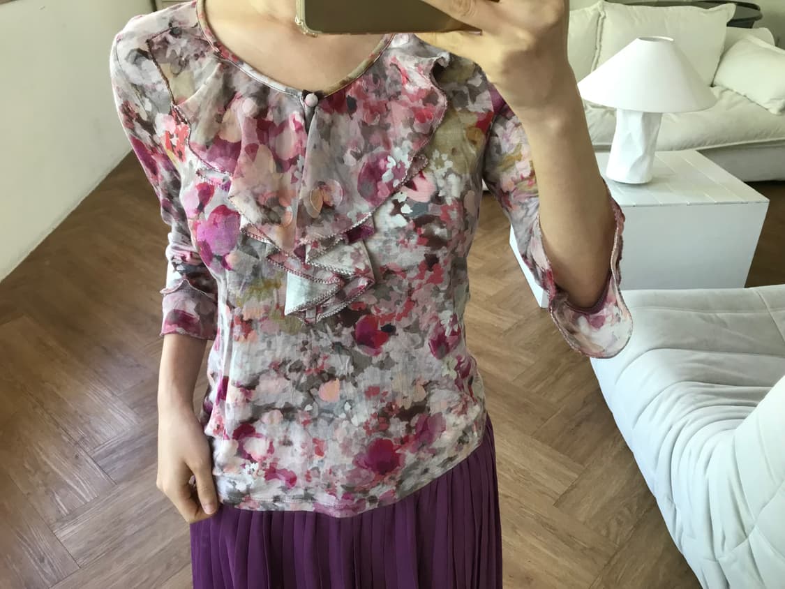 vintage pattern ruffle top 상품이미지5