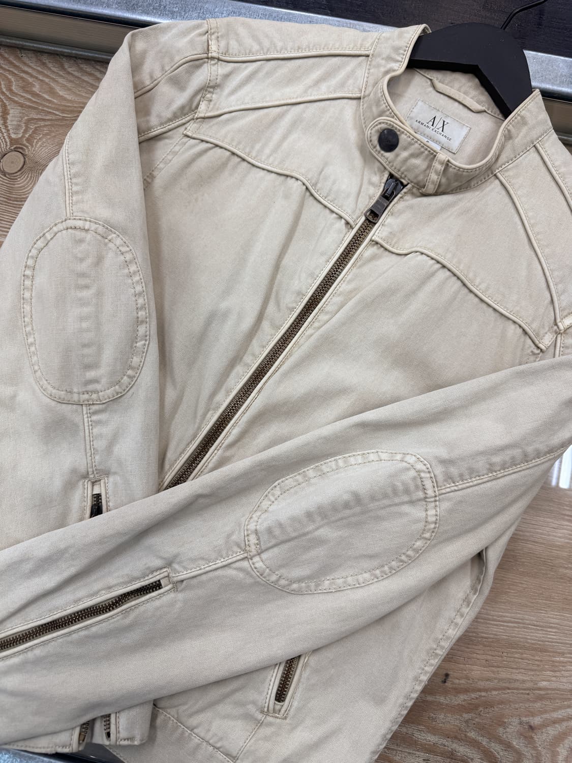 아르마니 익스체인지 투웨이 워시드 코튼 바이커 자켓 상품이미지4