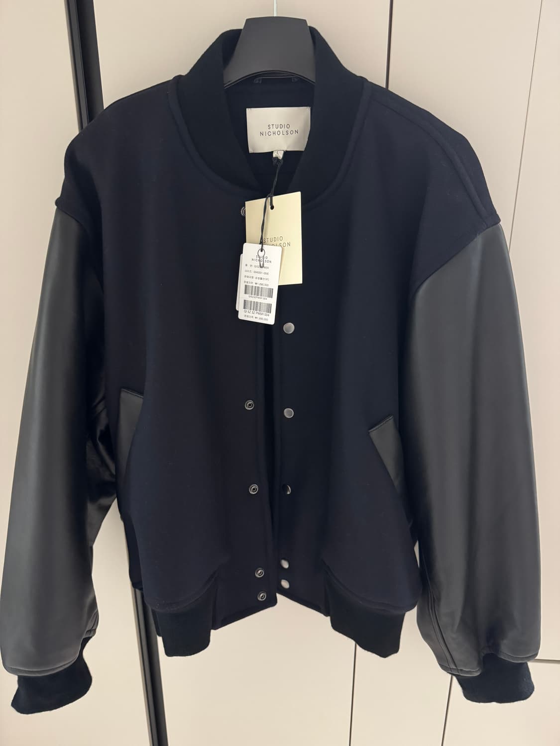 [Unisex] Alph - Darkest Navy 바시티 봄버 재킷 상품이미지1