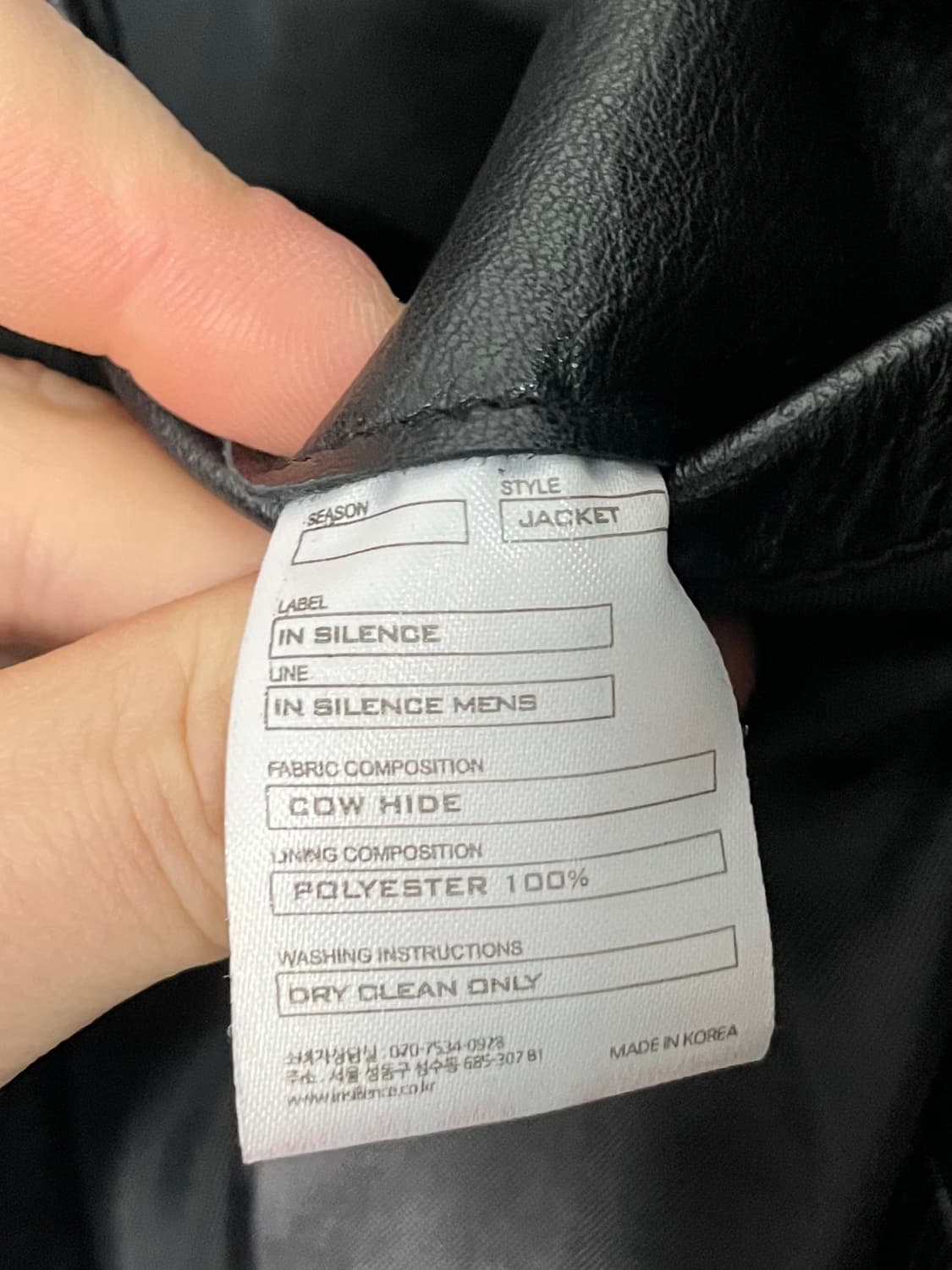 인사일런스 리얼레더 라이더 가죽자켓 (on.362) 상품이미지8