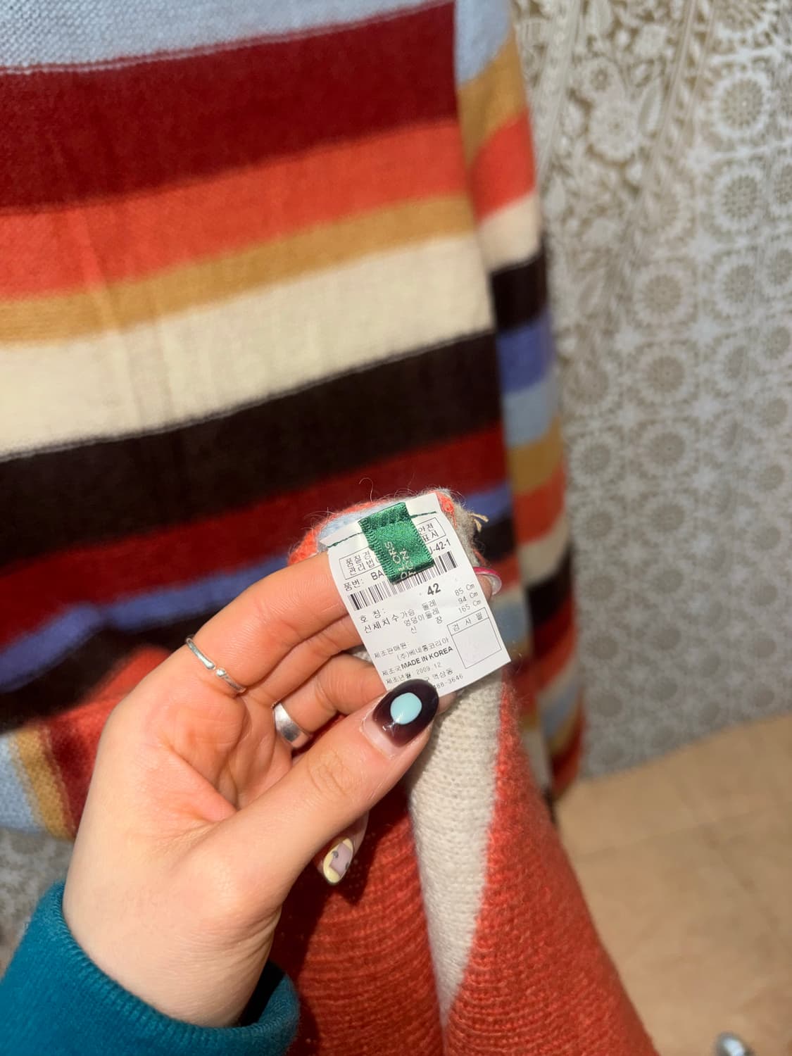 빈티지 여성 스트라이프 롱 니트  상품이미지6