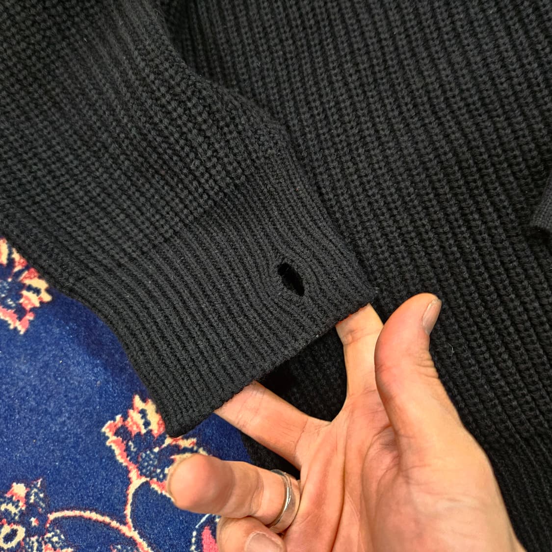 Week End 헨리넥 루즈핏 후드 니트 스웨터 Free 상품이미지3